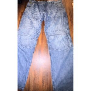 BILT Iron Workers Mens Motorcycle Riding Jeans Blue Denim Reinforced Knee 38x32